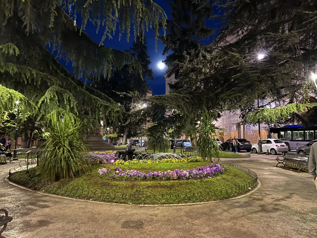 evening in Piazza Italia in Perugia, Italy