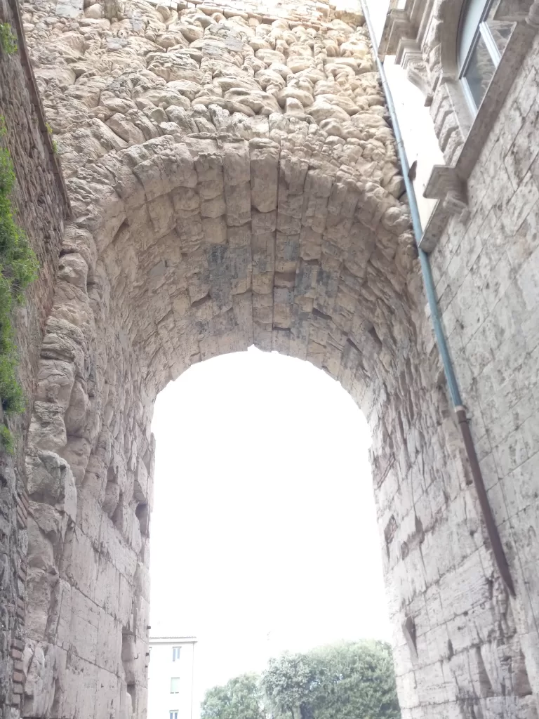 stonework of Arco Etrusco in Perugia, Italy