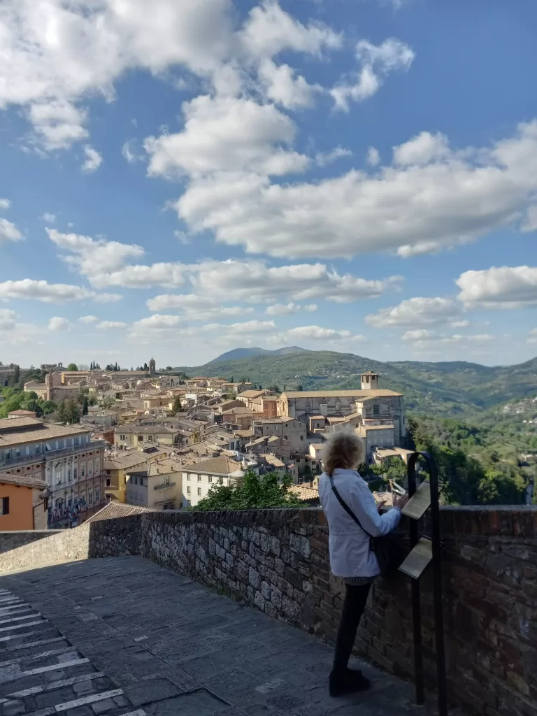 western neighborhoods of Perugia, Italy viewed from Fortress of Porta Sole