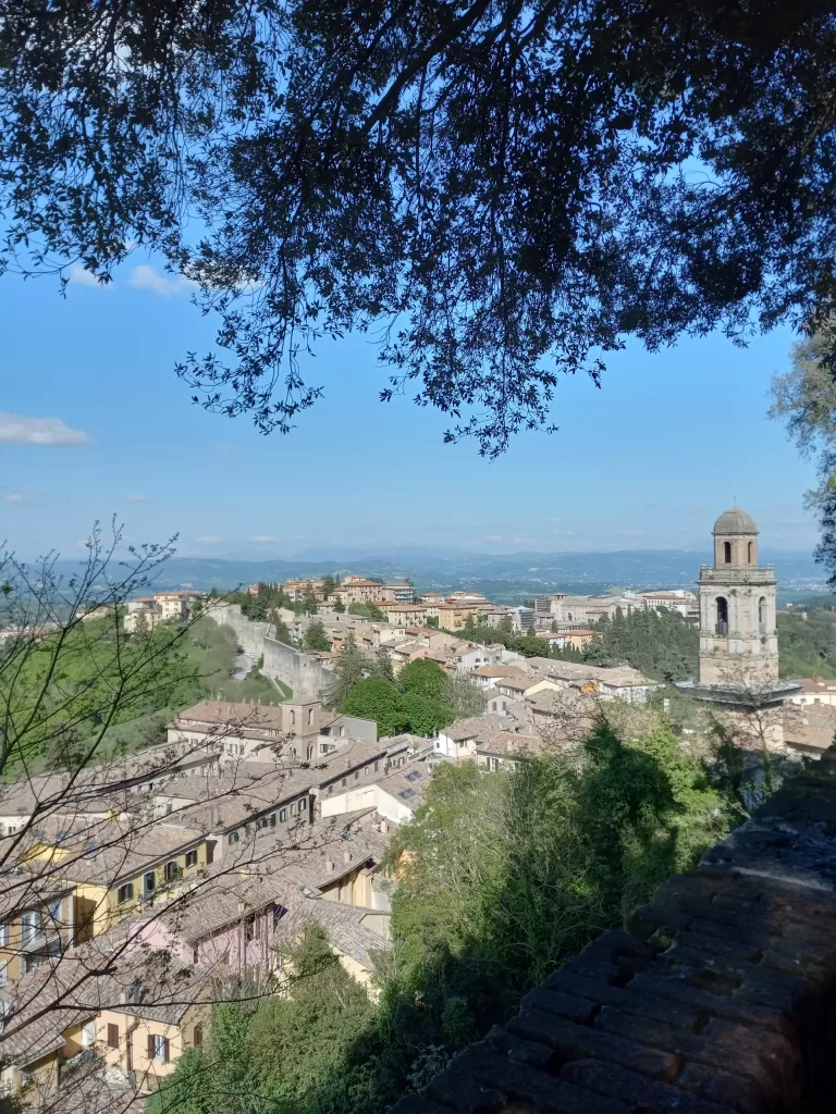 northern neighborhoods of Perugia, Italy viewed from Fortress of Porta Sole