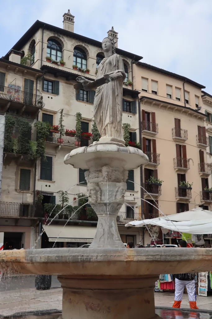 Fountain in Piazza delle Erbe, Verona Italy