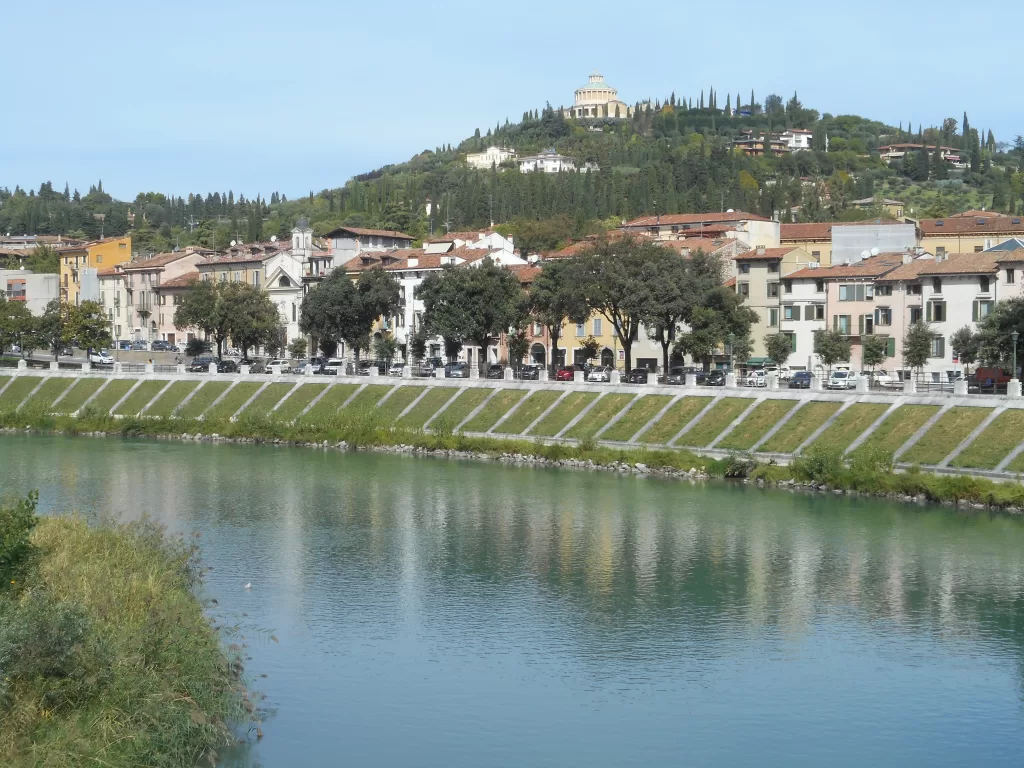 View from Ponte Pietra looking north, Verona Italy