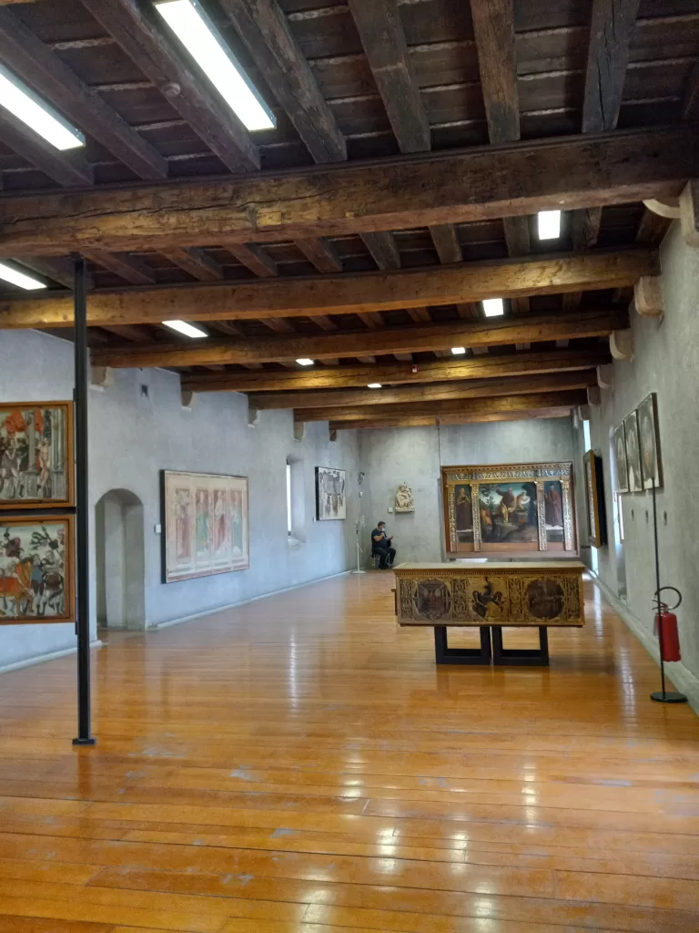 Art on display inside Castelvecchio, Verona Italy