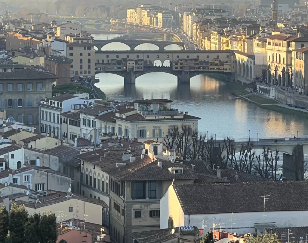 The Ponte Vecchio seen from Piazza Michaelangelo